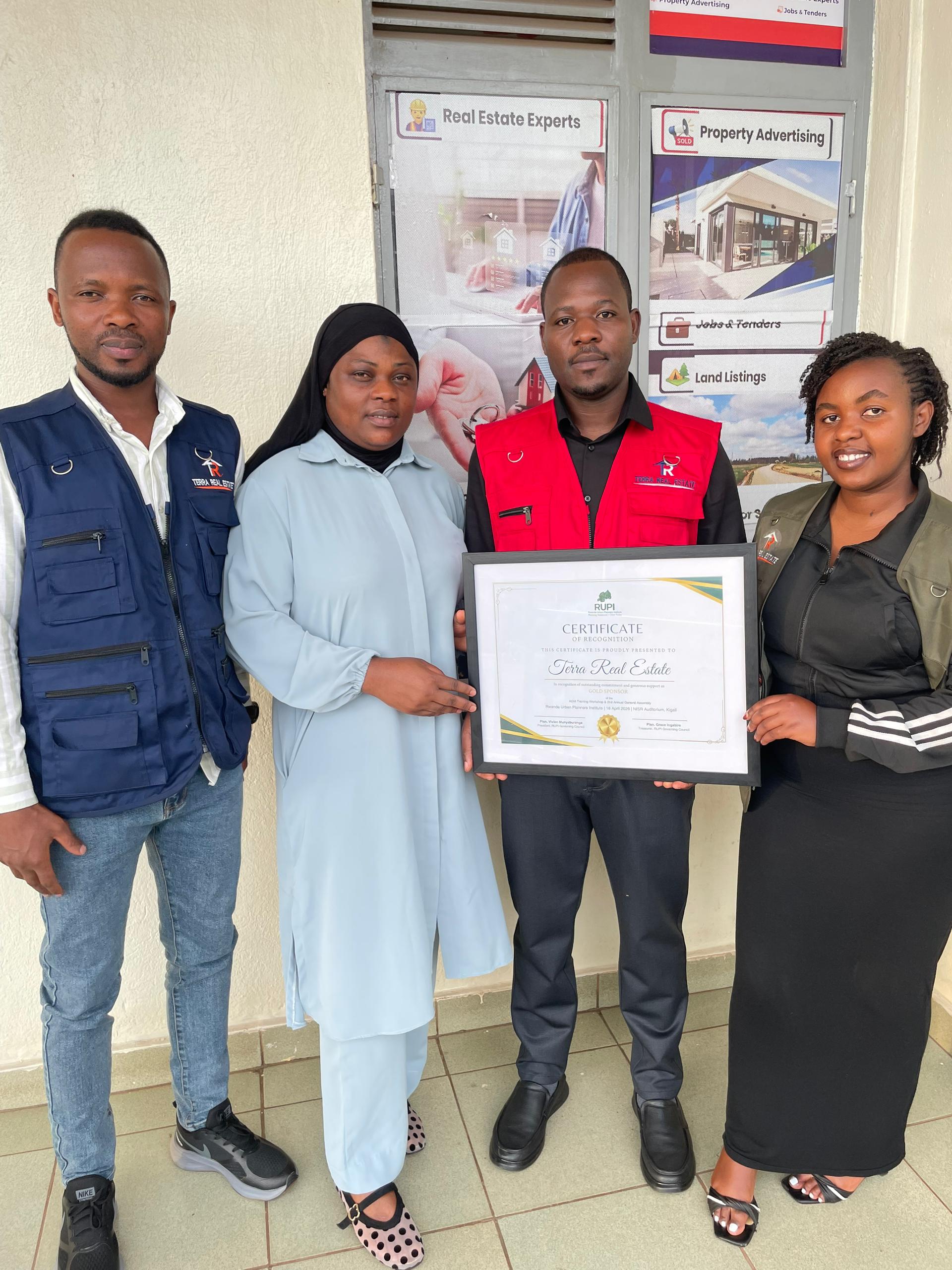 Terra Real Estate Receives Recognition Certificate from Rwanda Urban Planners Institute